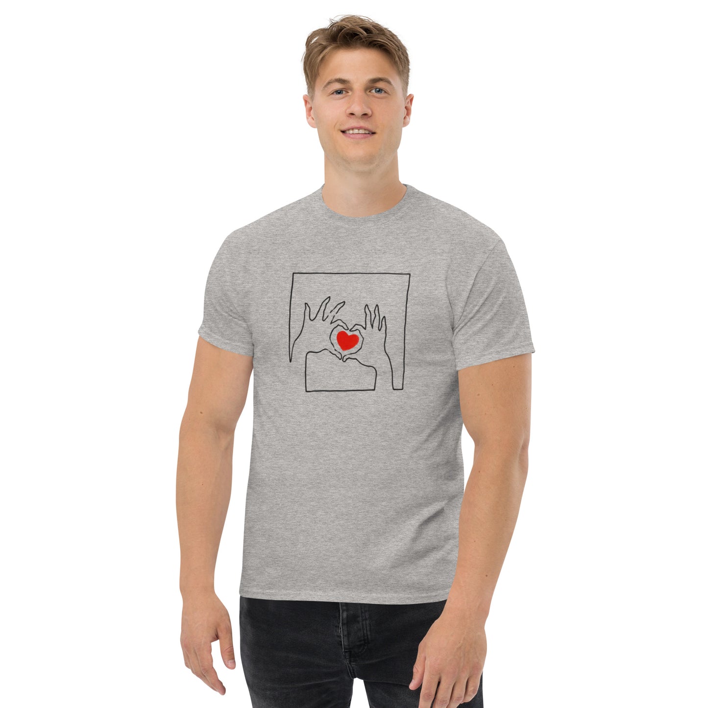 Men's Heart Print T-Shirt