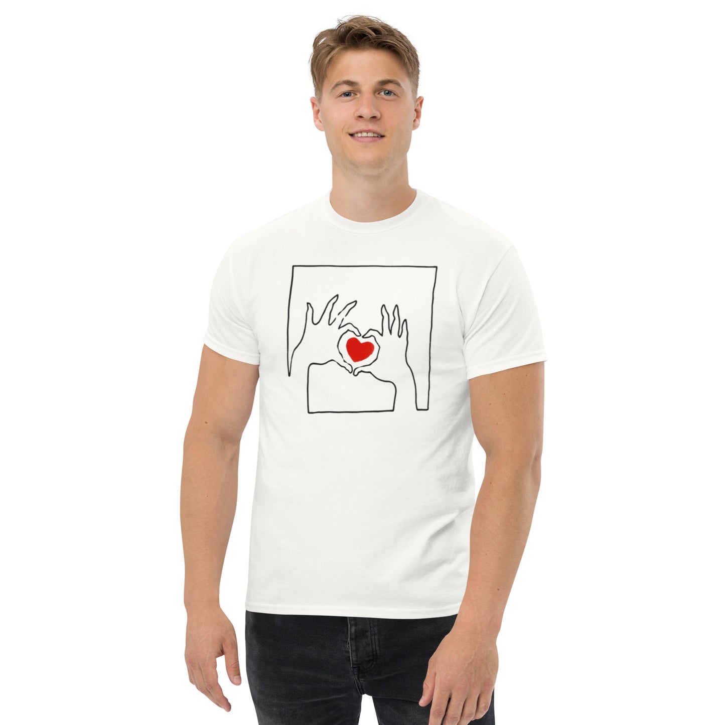 Men's Heart Print T-Shirt