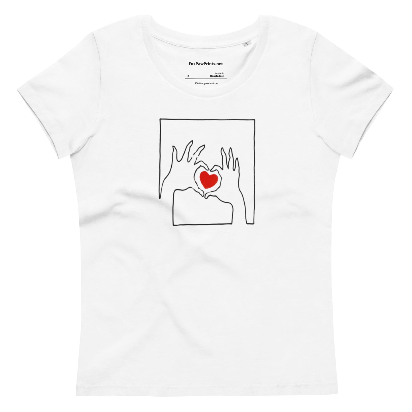 Women's Fitted Eco Heart Print T-Shirt