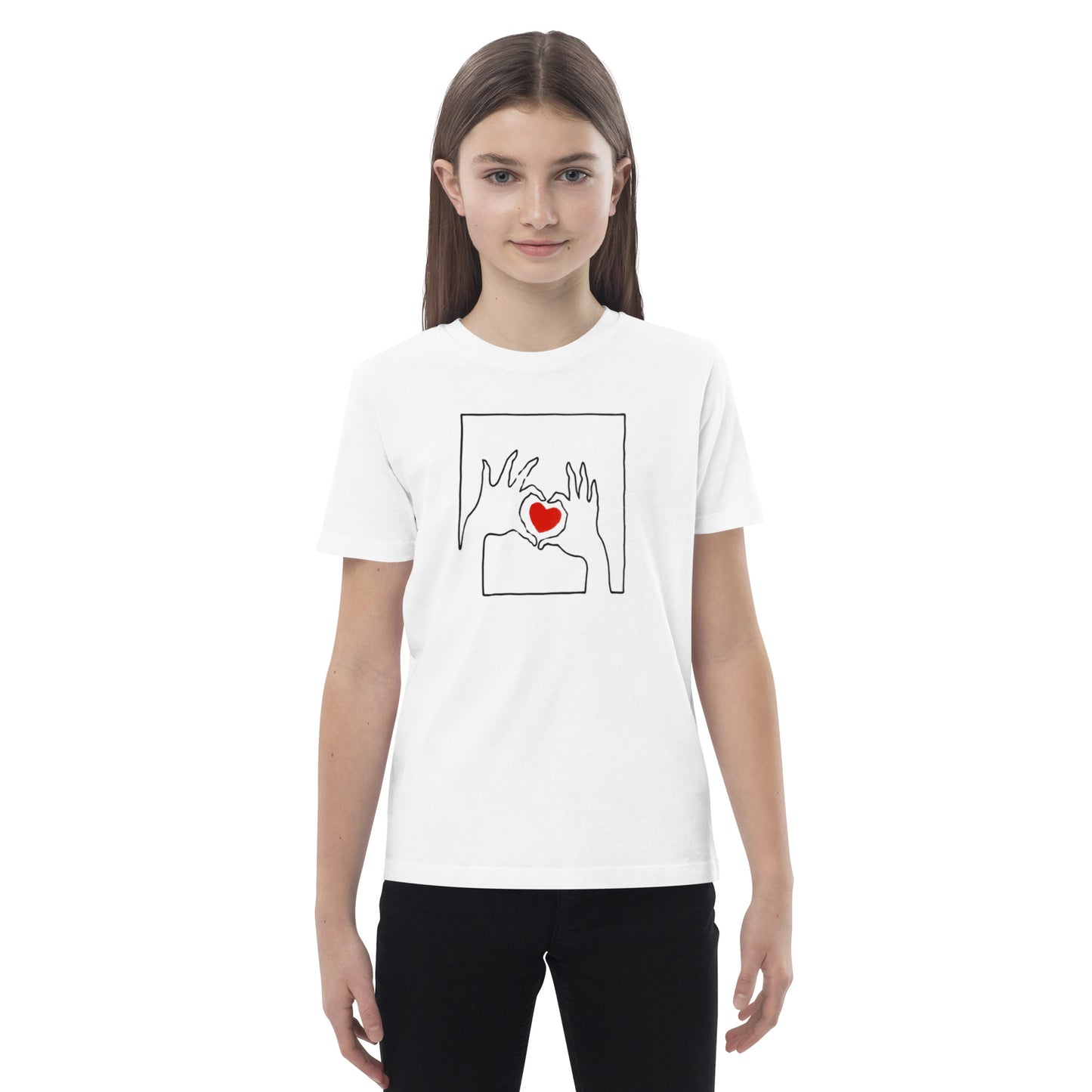 Organic Cotton Kids Heart Print T-Shirt